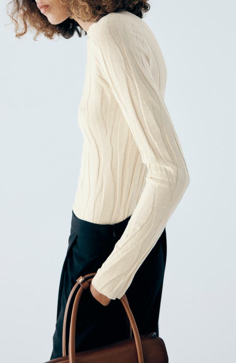 Fitted Mock Neck Sweater