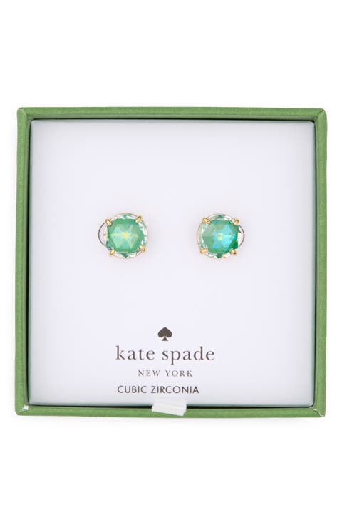 boxed round stud earrings