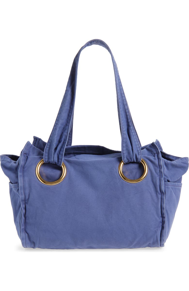 Chloé Medium Plage Washed Cotton Tote, Alternate, color, Evening Blue