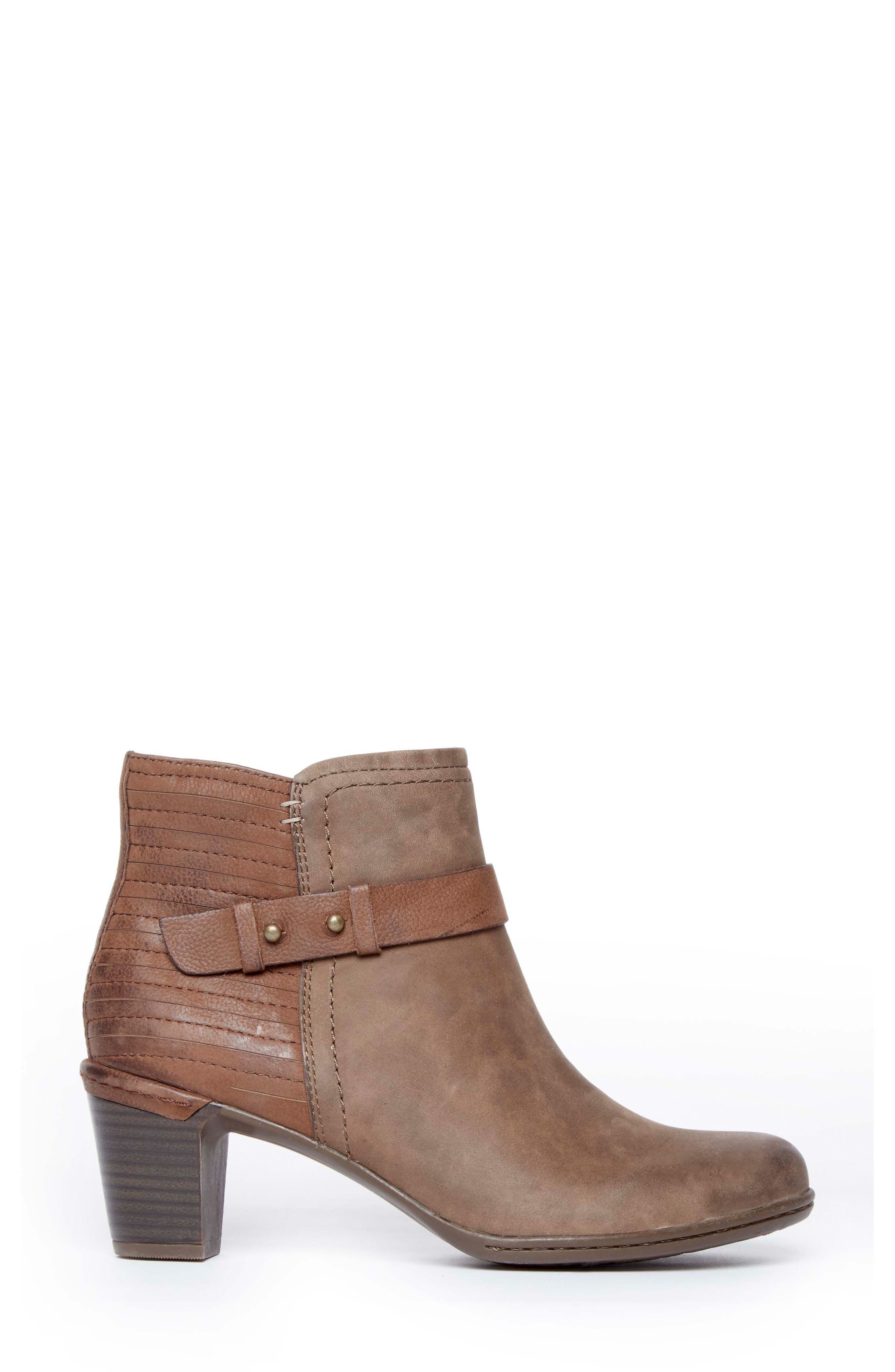Rashel Buckle Bootie, Alternate, color, STONE NUBUCK