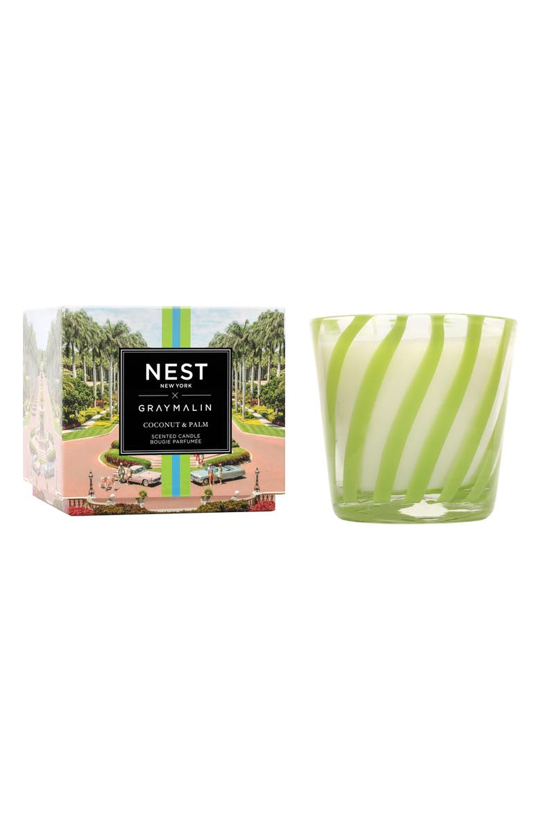 NEST New York x Gray Malin Coconut & Palm Scented Candle, Alternate, color, 