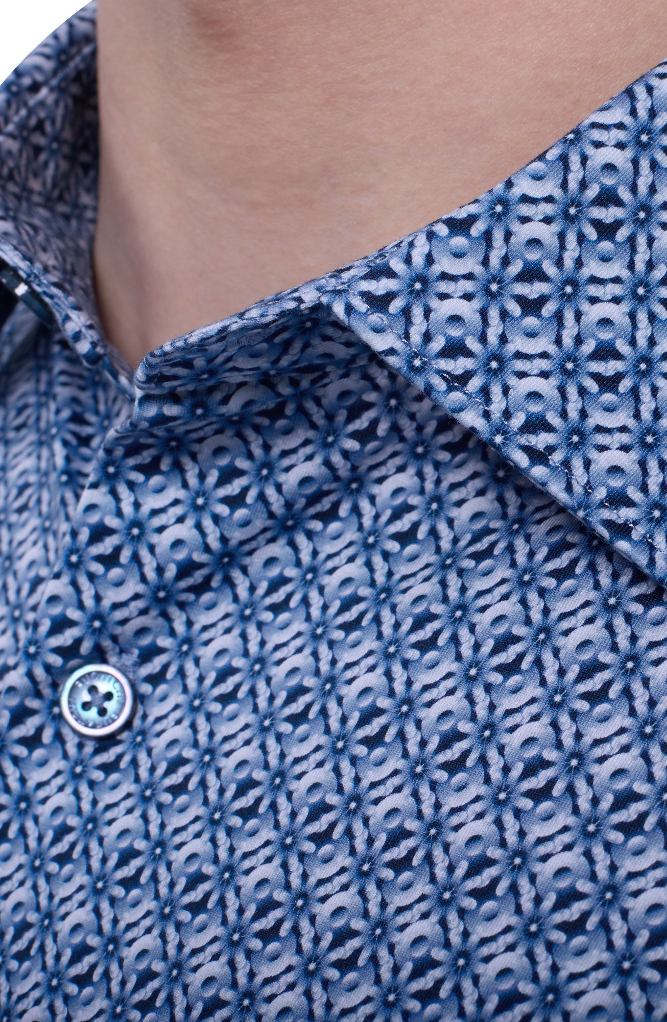 James OoohCotton Floral Tile Print Button-Up Shirt - image 2