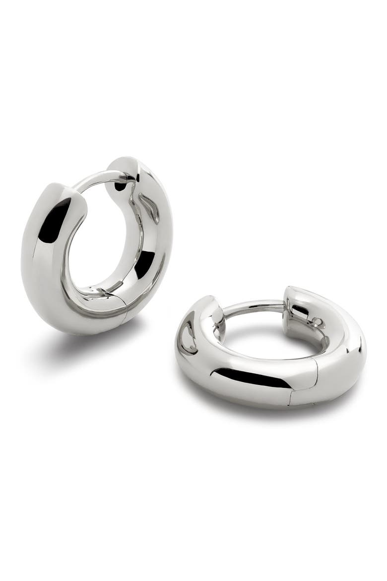 Essential Tube Huggie Hoop Earrings, Main, color, STERLING SILVER
