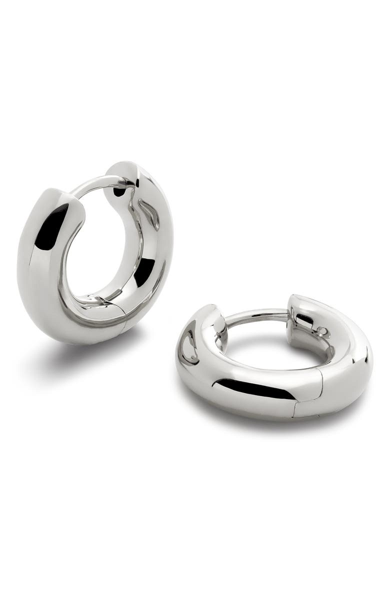 Monica Vinader Essential Tube Huggie Hoop Earrings, Main, color, Sterling Silver