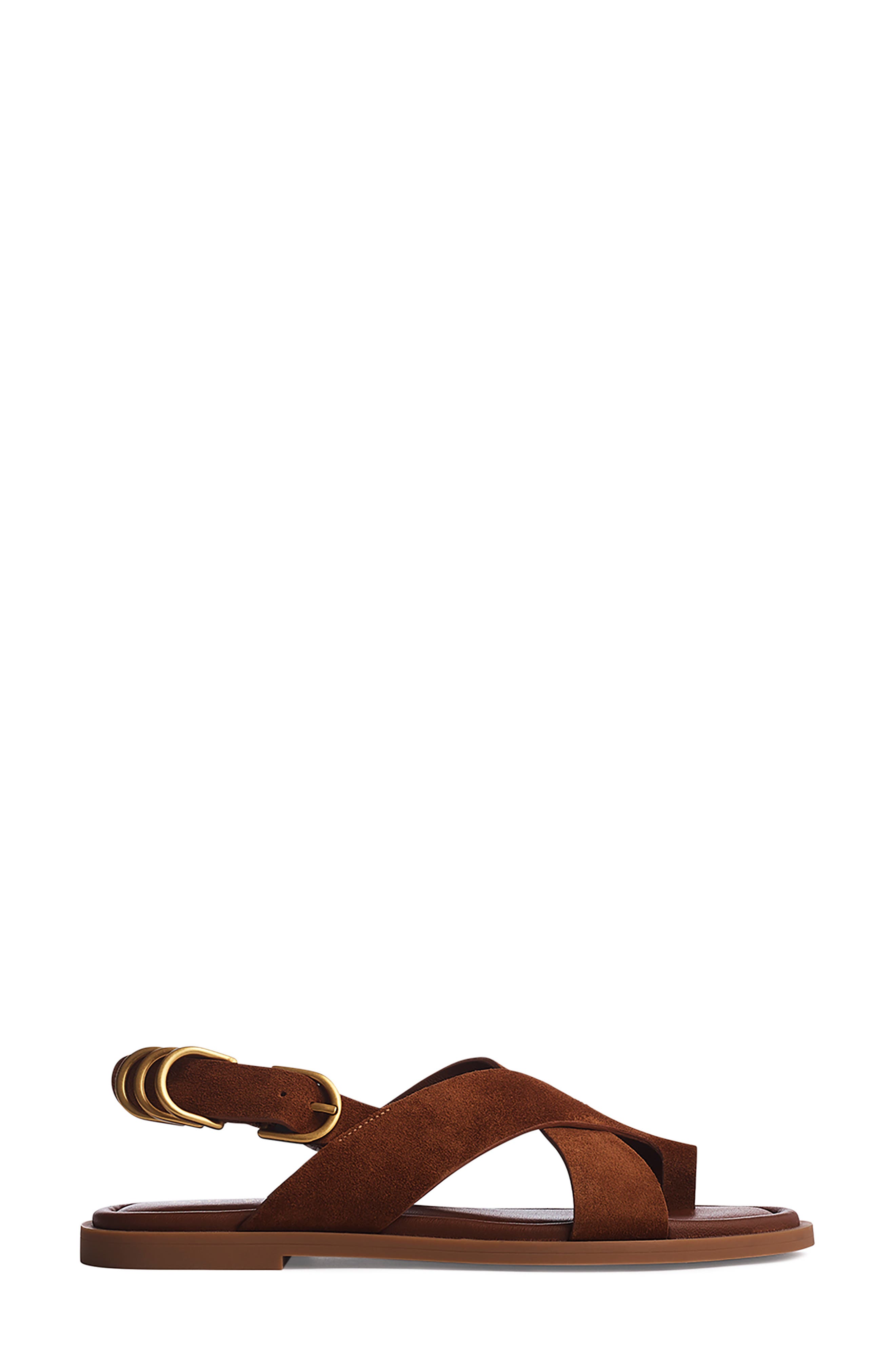 rag & bone Gia Toe Loop Sandal, Main, color, Umber Suede