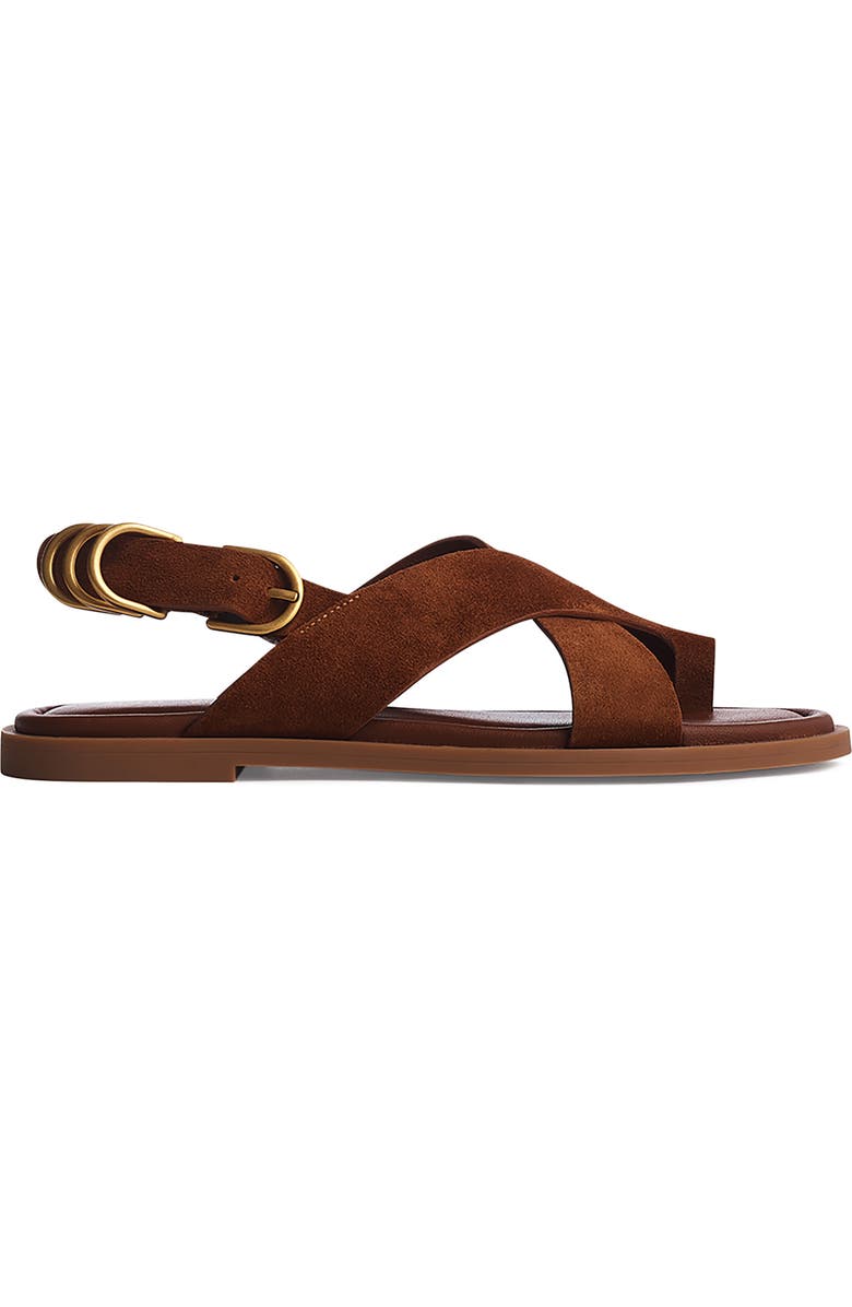 rag & bone Gia Toe Loop Sandal, Main, color, Umber Suede