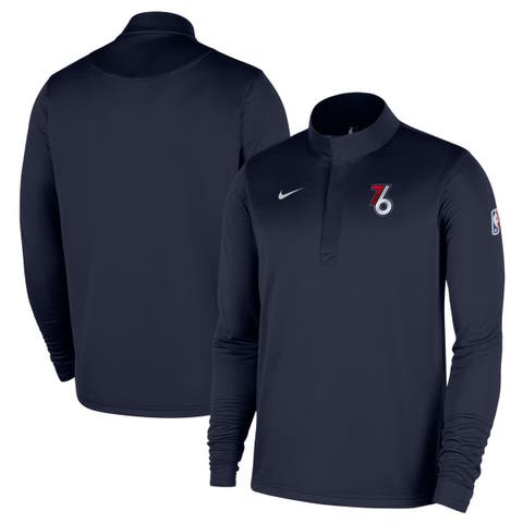 Men's Nike  Navy Philadelphia 76ers 2025/26 City Edition Remix Authentic Coaches Dri-FIT Half-Zip Pullover
