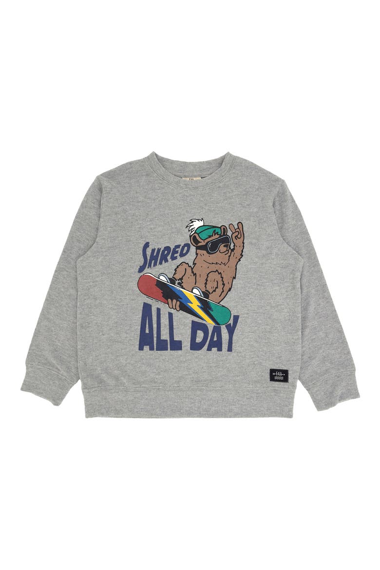 Kids' Shred Hacci Knit Pullover, Main, color, HEATHER GREY