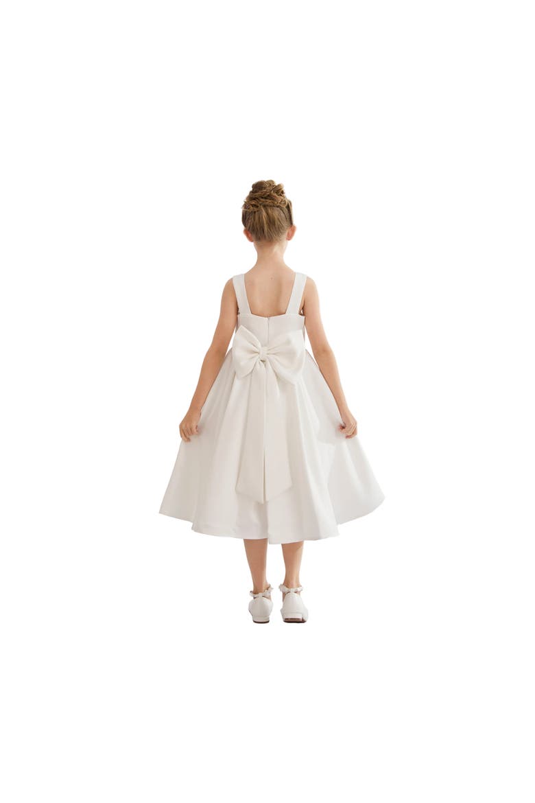 Satin Bow-Back Dress, Alternate, color, White