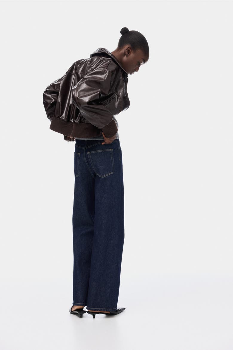 Wide High Waist Jeans, Alternate, color, Navy denim blue