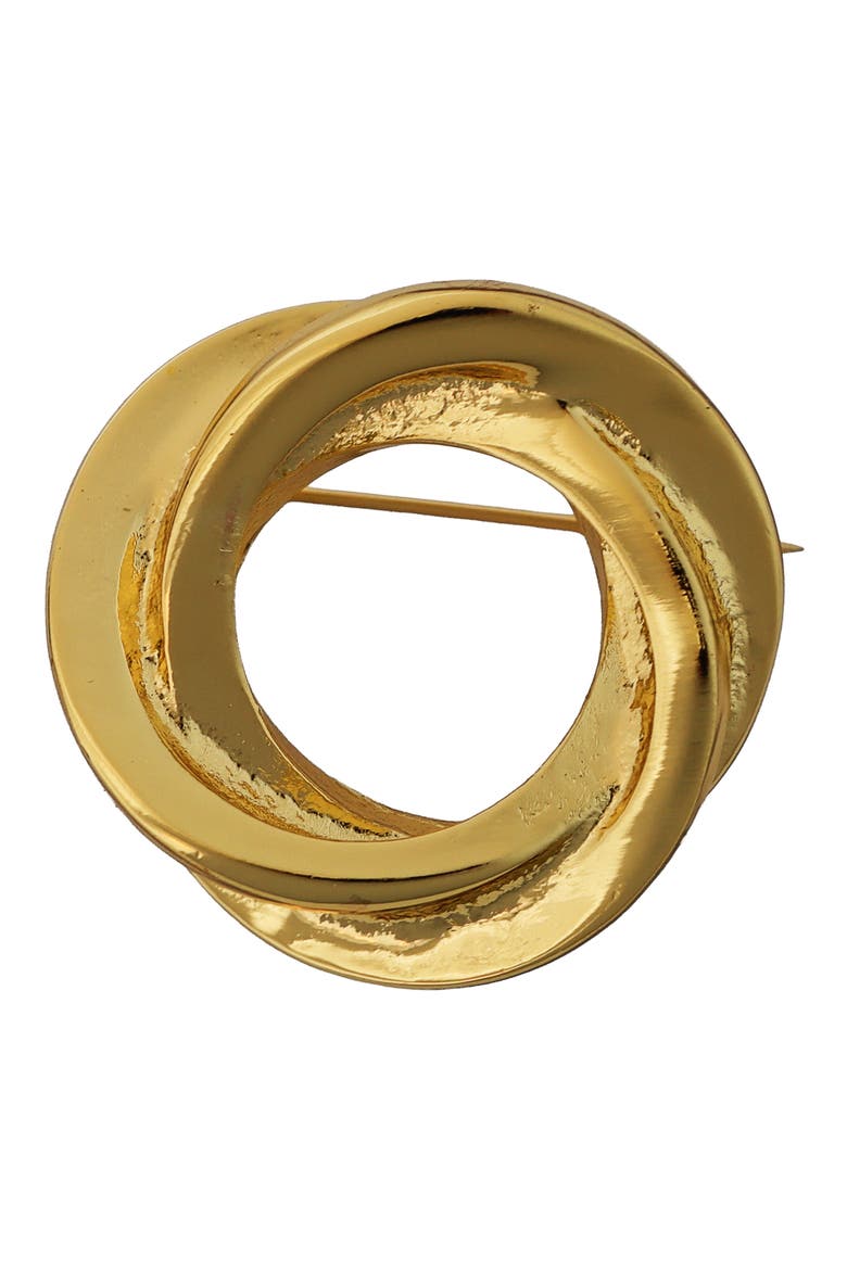Interlocking Circle Brooch, Main, color, GOLD