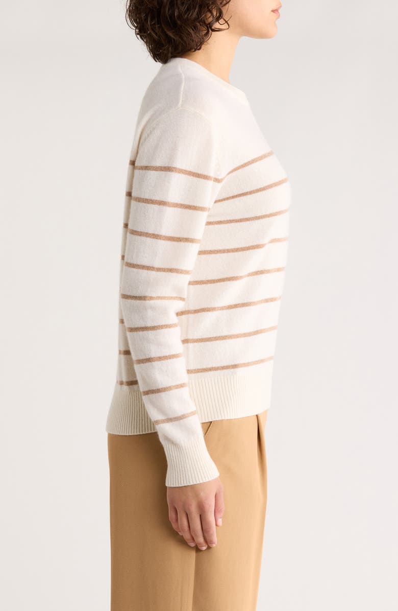 Marine Layer Harper Metallic Stripe Cashmere Sweater, Alternate, color, Gold Stripe