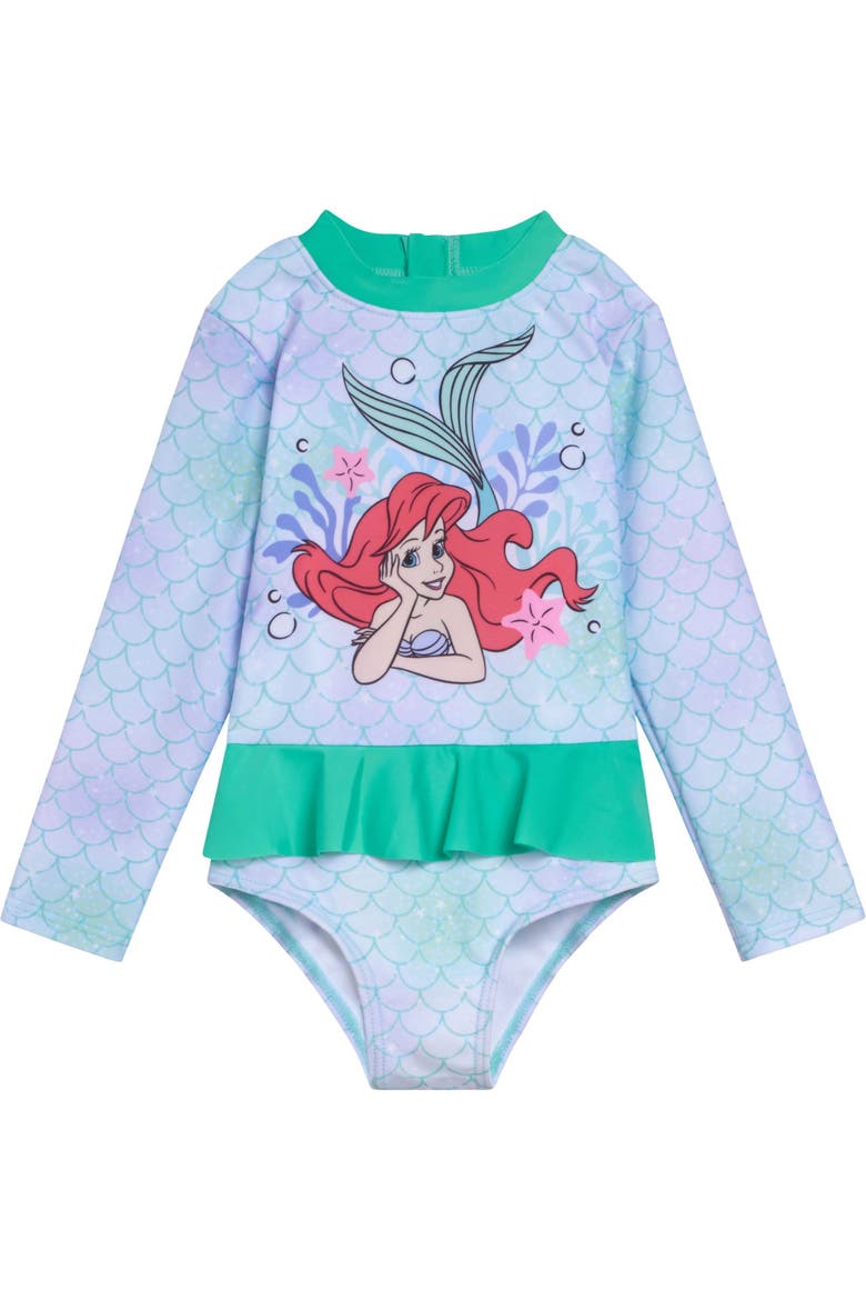 The Little Mermaid Princess Ariel One Piece Swimwear, Alternate, color, Ariel Mint Gradient