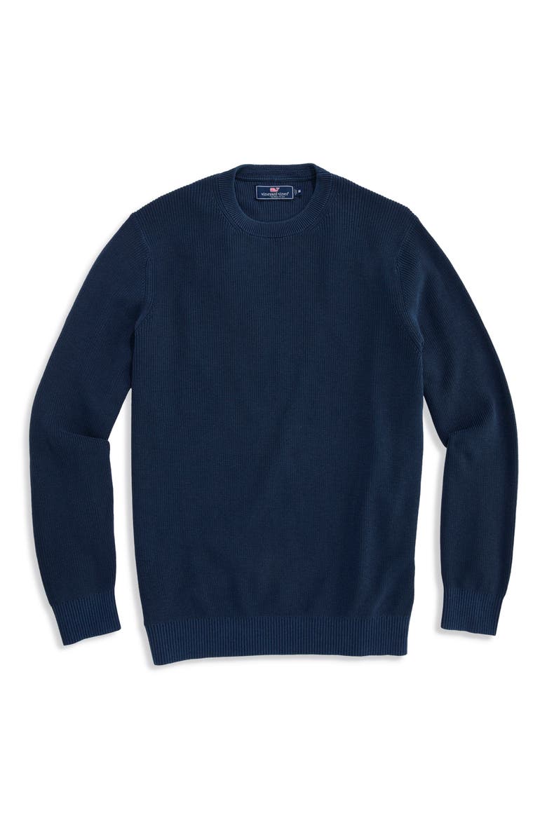 Folly Crewneck Cotton Sweater, Main, color, NAUTICAL NAVY