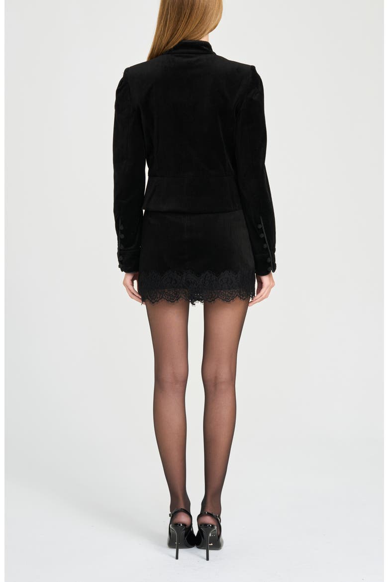 x Rose Lola Rose Velveteen Jacket, Alternate, color, BLACK