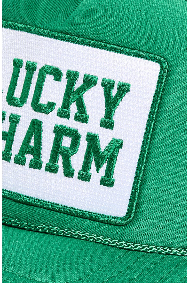 Lucky Charm Trucker Hat, Alternate, color, GREEN