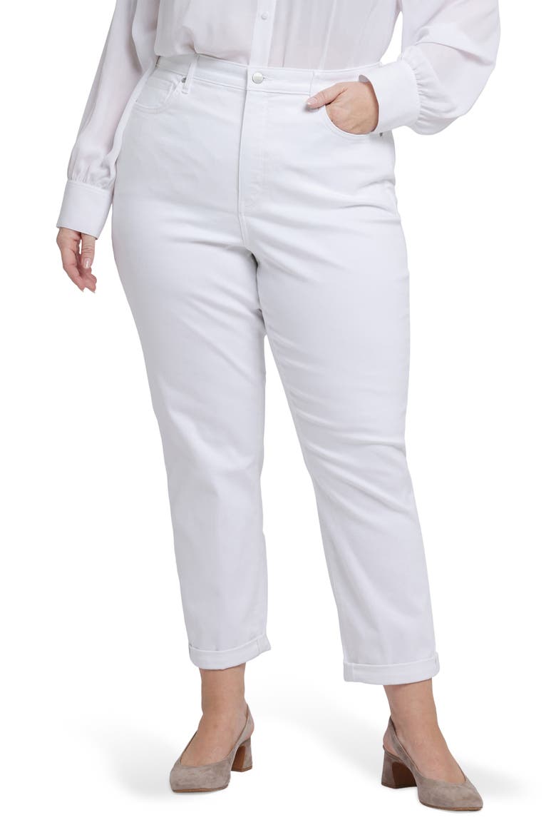 Margot High Waist Girlfriend Jeans, Main, color, OPTIC WHITE