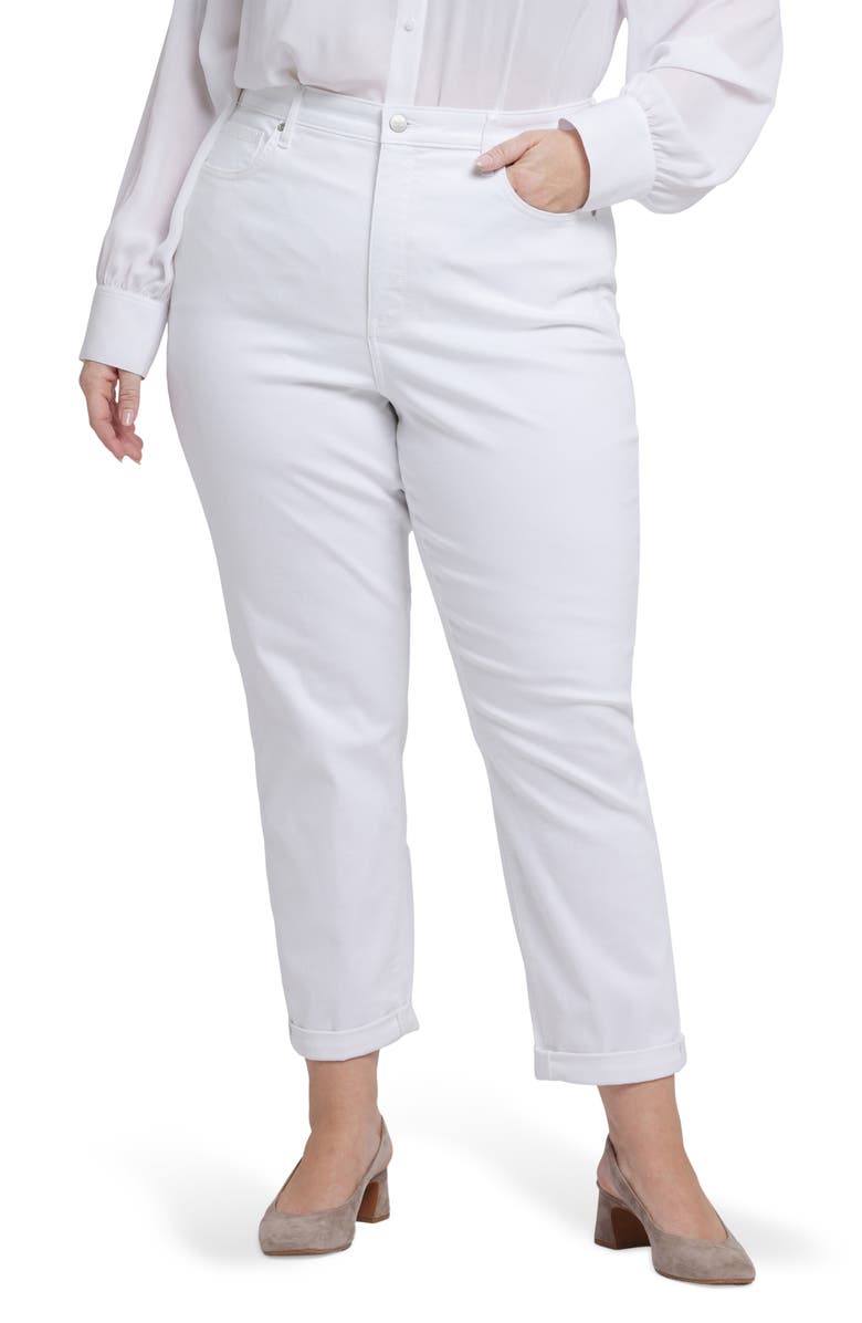 NYDJ Margot High Waist Girlfriend Jeans, Main, color, Optic White