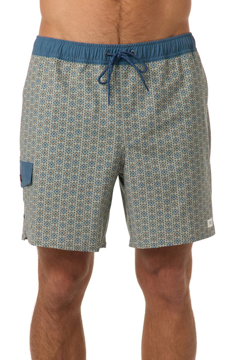 O'Neill Hermosa Retro Swim Trunks, Main, color, Seagrass