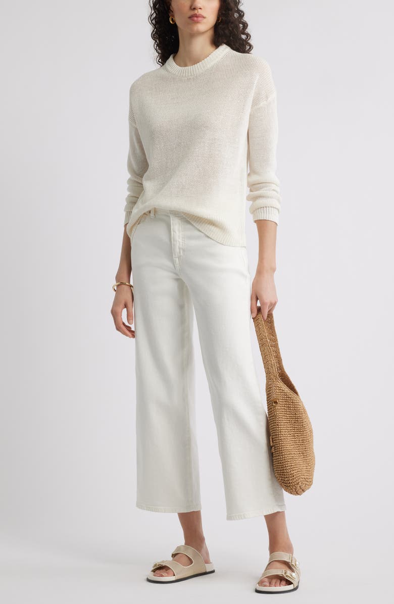 Nordstrom Open Knit Linen Sweater, Alternate, color, Ivory Tofu