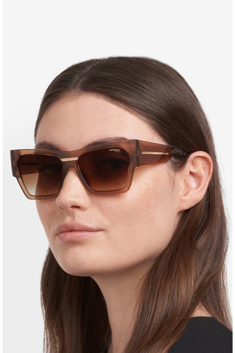 Victory 57mm Gradient Rectangular Sunglasses, Alternate, color, BROWN/ BROWN SF