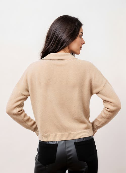 Central Park West Robbie V-neck Polo In Brown