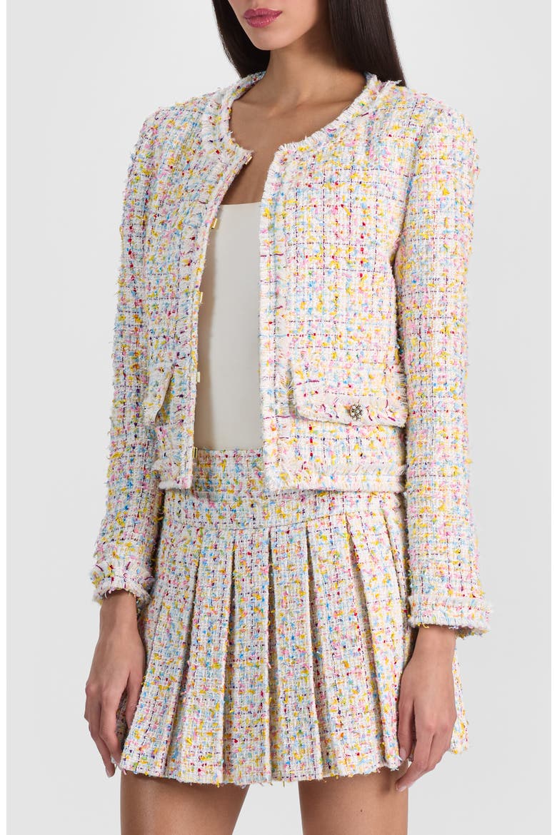 Landon Boxy Crop Tweed Jacket, Alternate, color, OFF WHITE/ MULTI