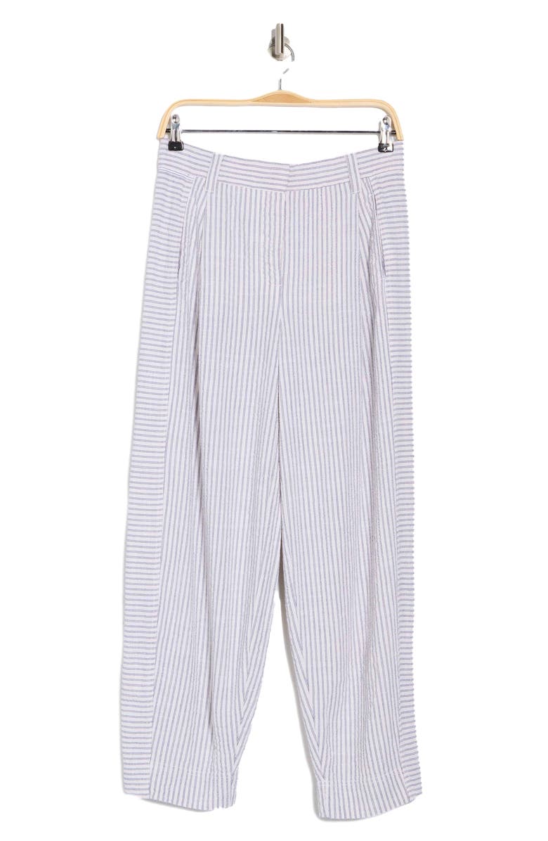 Stripe Ankle Barrel Leg Pants