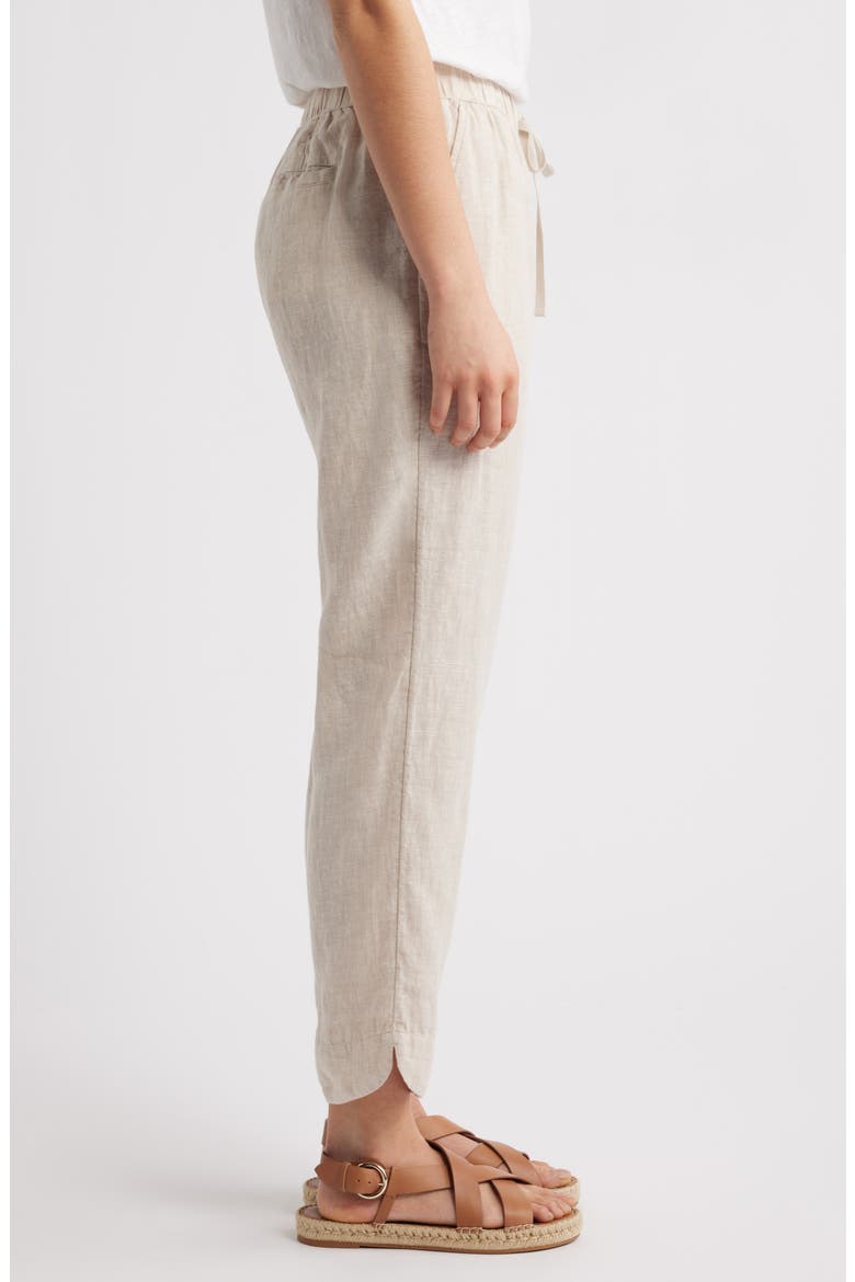 Tapered Linen Pants, Alternate, color, FLAX