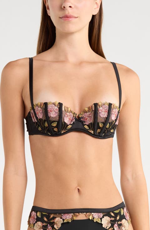 Delilah Embroidered Boned Underwire Balconette Bra