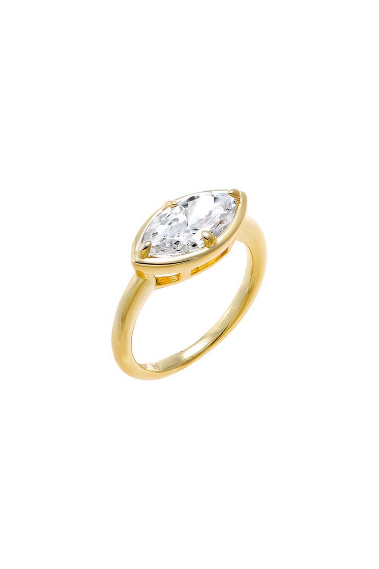 Lab Grown Diamond Marquise Bezel Pinky Ring, Alternate, color, Gold