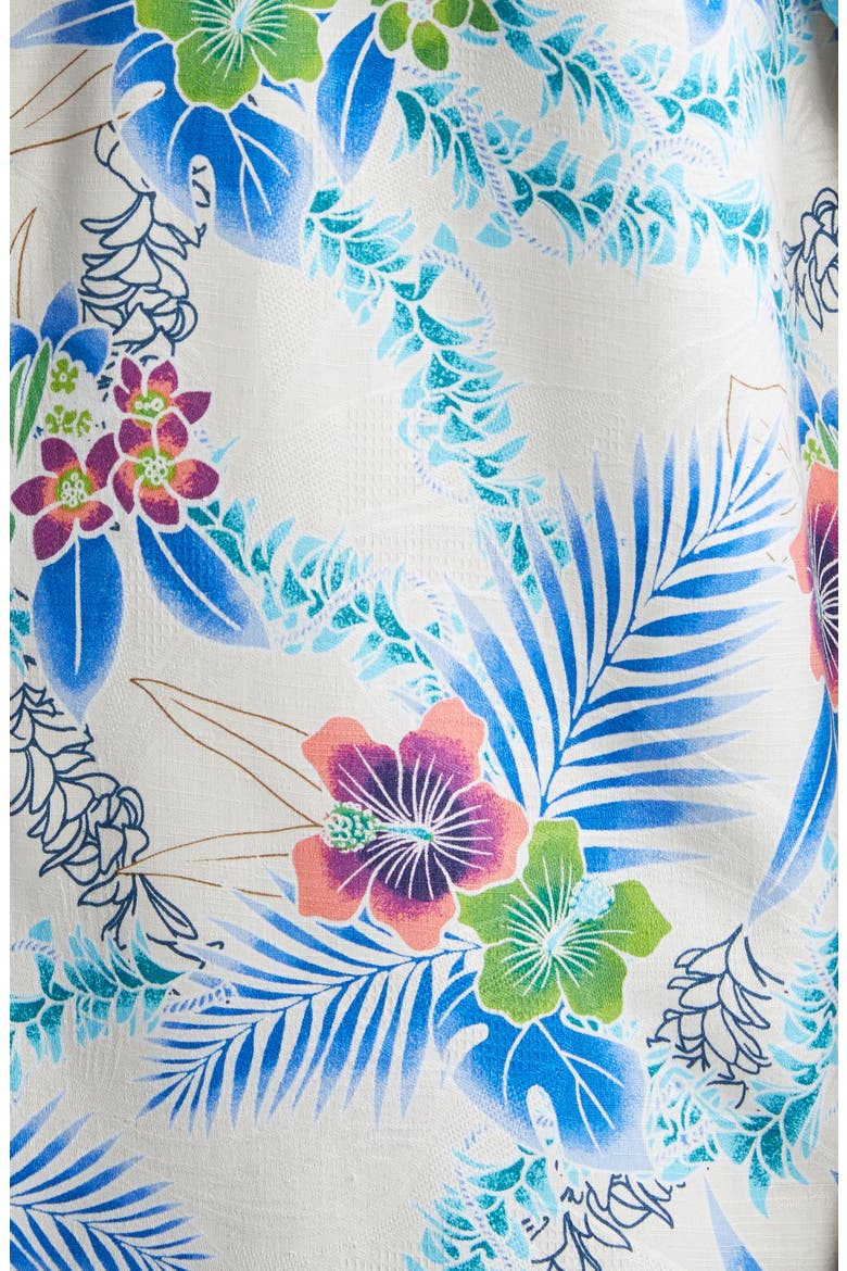 Lei in Paradise IslandZone® Short Sleeve Silk Blend Button-Up Shirt, Alternate, color, ABALONE