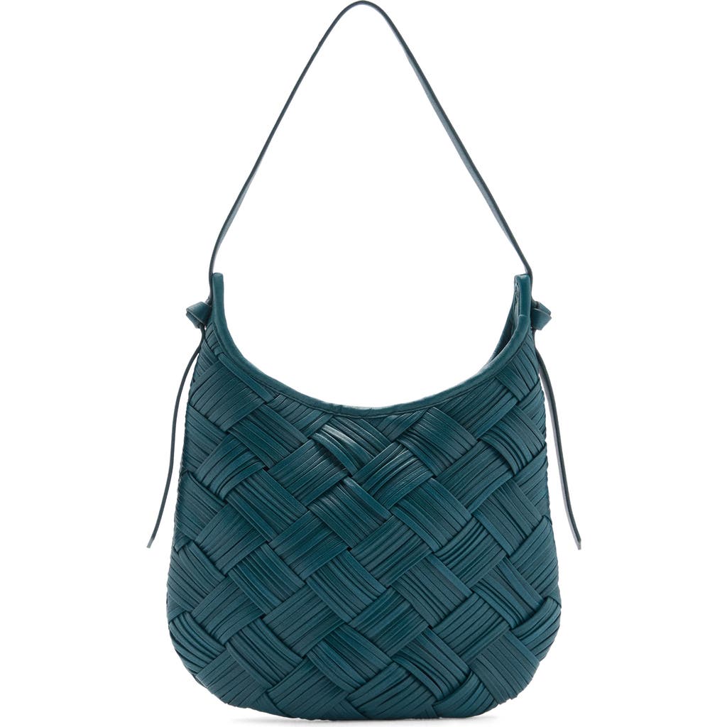 MANGO MANGO WOVEN LEATHER SHOULDER BAG