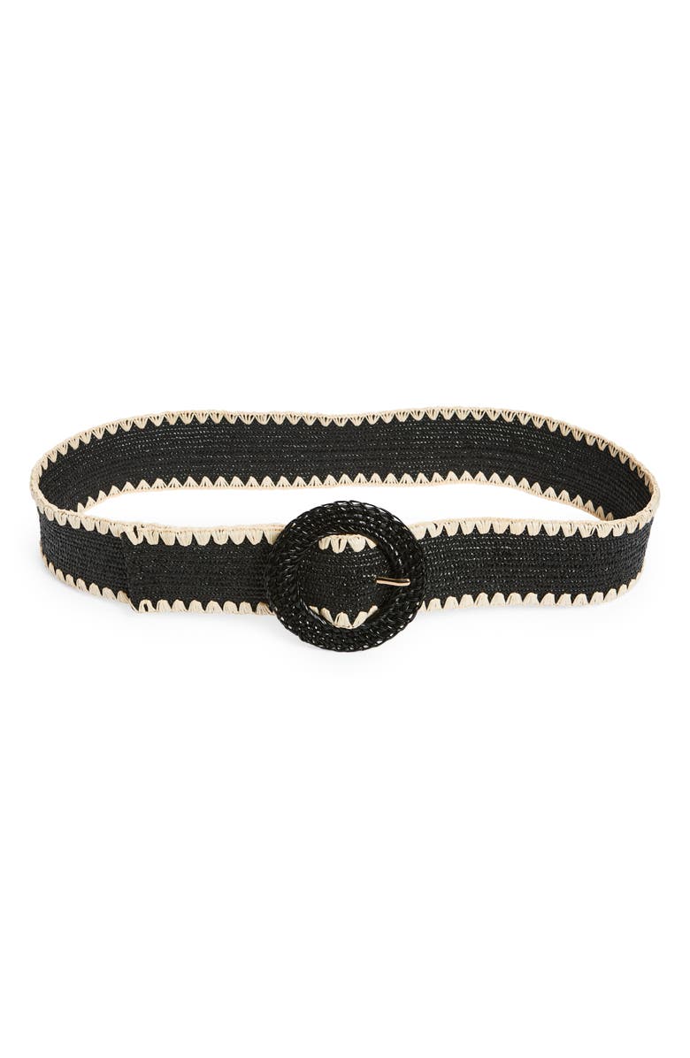 Treasure & Bond Sage Stretch Woven Belt, Main, color, Black