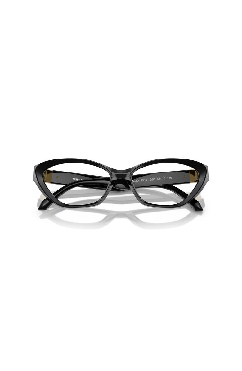 Versace 55mm Cat Eye optical glasses, Alternate, color, Black