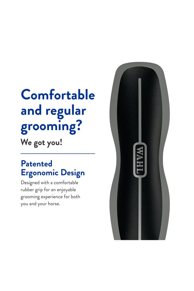 Equine grooming stiff body horse brush, Alternate, color, Black