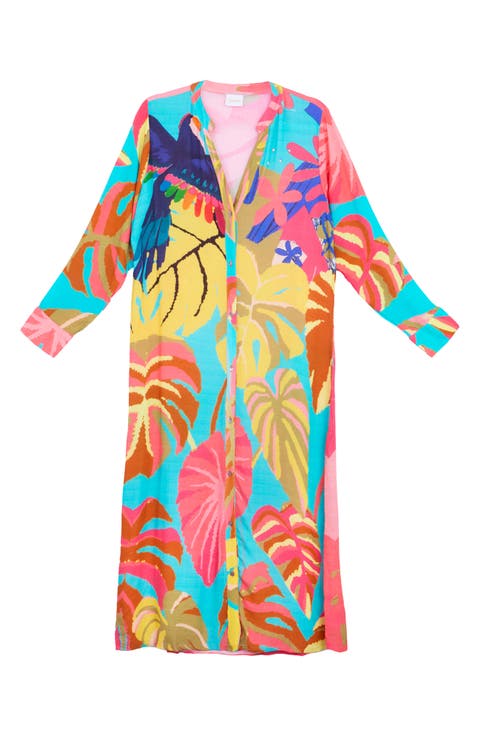 Palm Beach Long Sleeve Cover-Up Dress