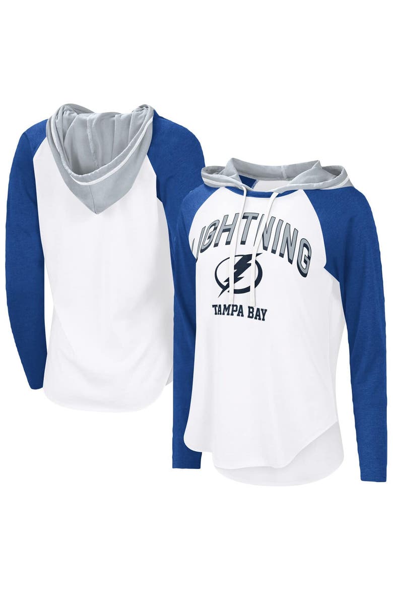 Women's G-III 4Her by Carl Banks  White Tampa Bay Lightning VIP Raglan Long Sleeve Hoodie T-Shirt, Main, color, White