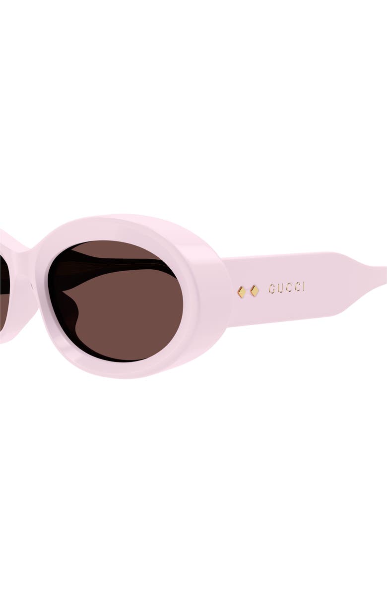 Gucci 54mm Oval Sunglasses, Alternate, color, Pink