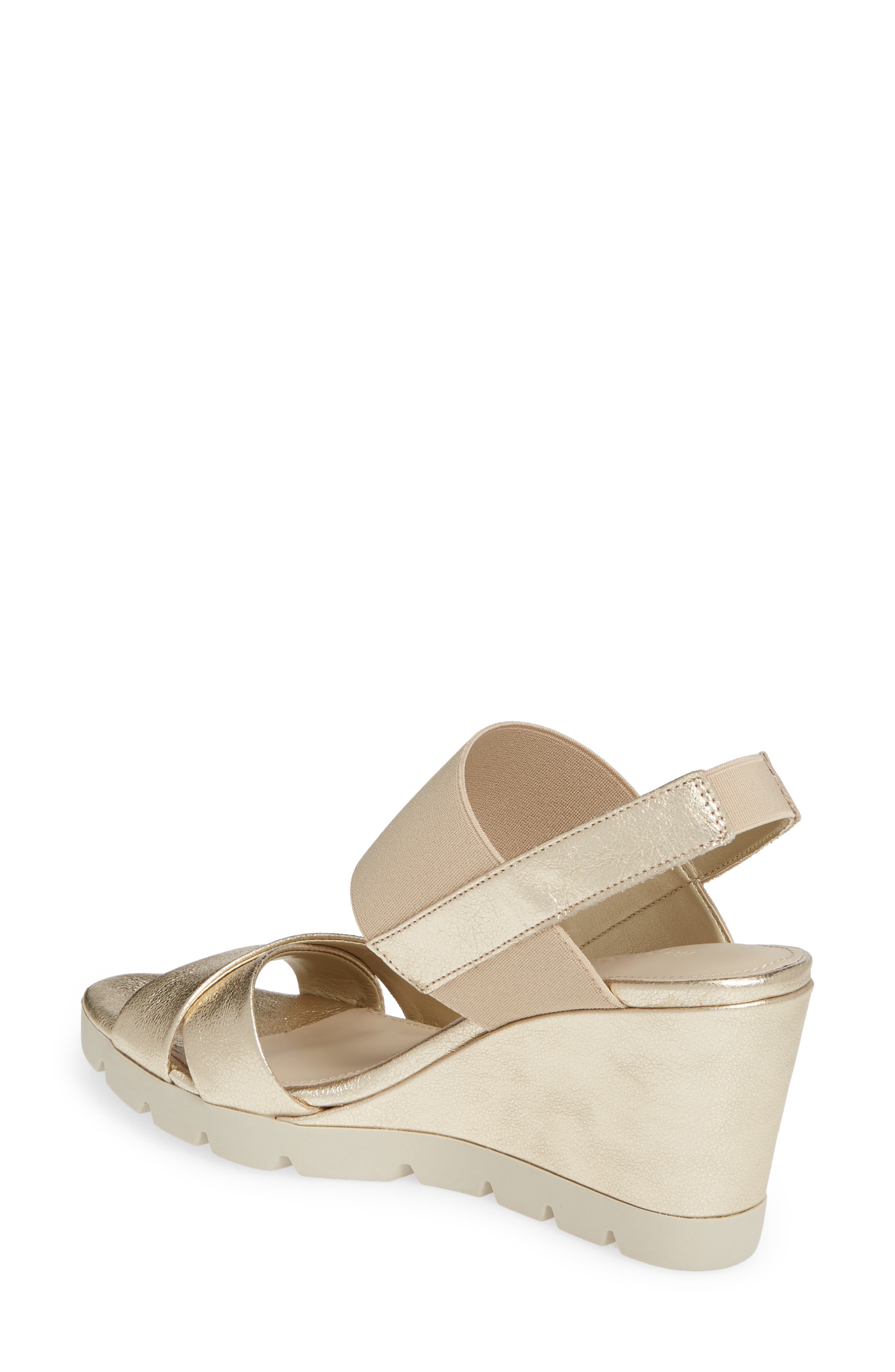 Get Over It Wedge Sandal, Alternate, color, GOLD CRINKLED LEATHER