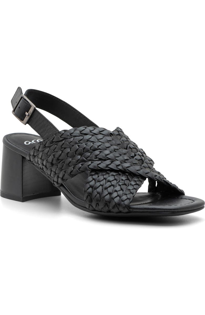 ara Benson Sandal, Main, color, Black Woven Leather