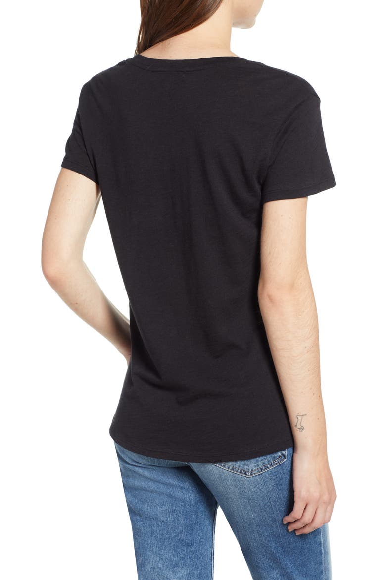 Joline V-Neck Tee, Alternate, color, BLACK