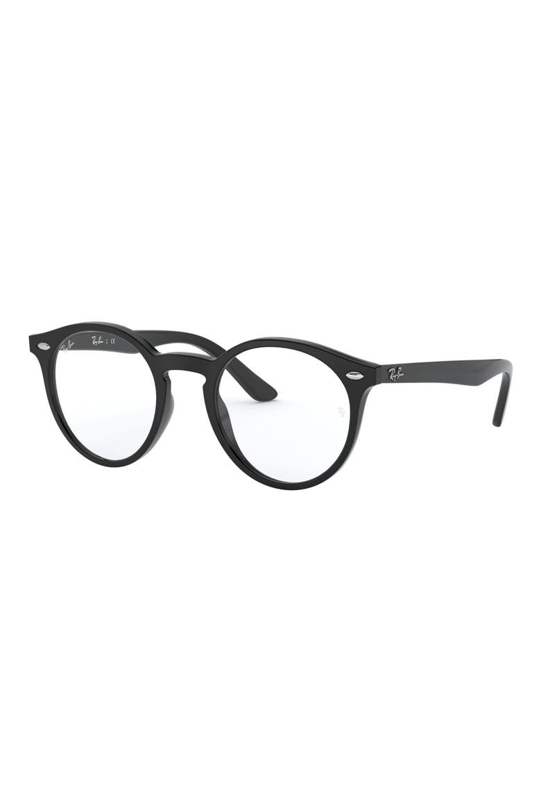 Kids' 44mm Round Optical Glasses, Alternate, color, BLACK