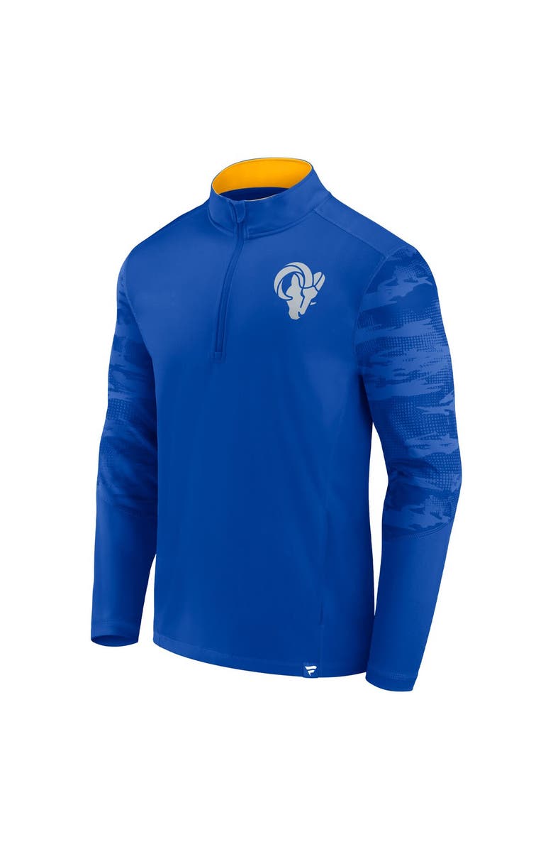 FANATICS Men's Fanatics Branded Royal Los Angeles Rams Ringer Quarter-Zip Jacket, Alternate, color, 