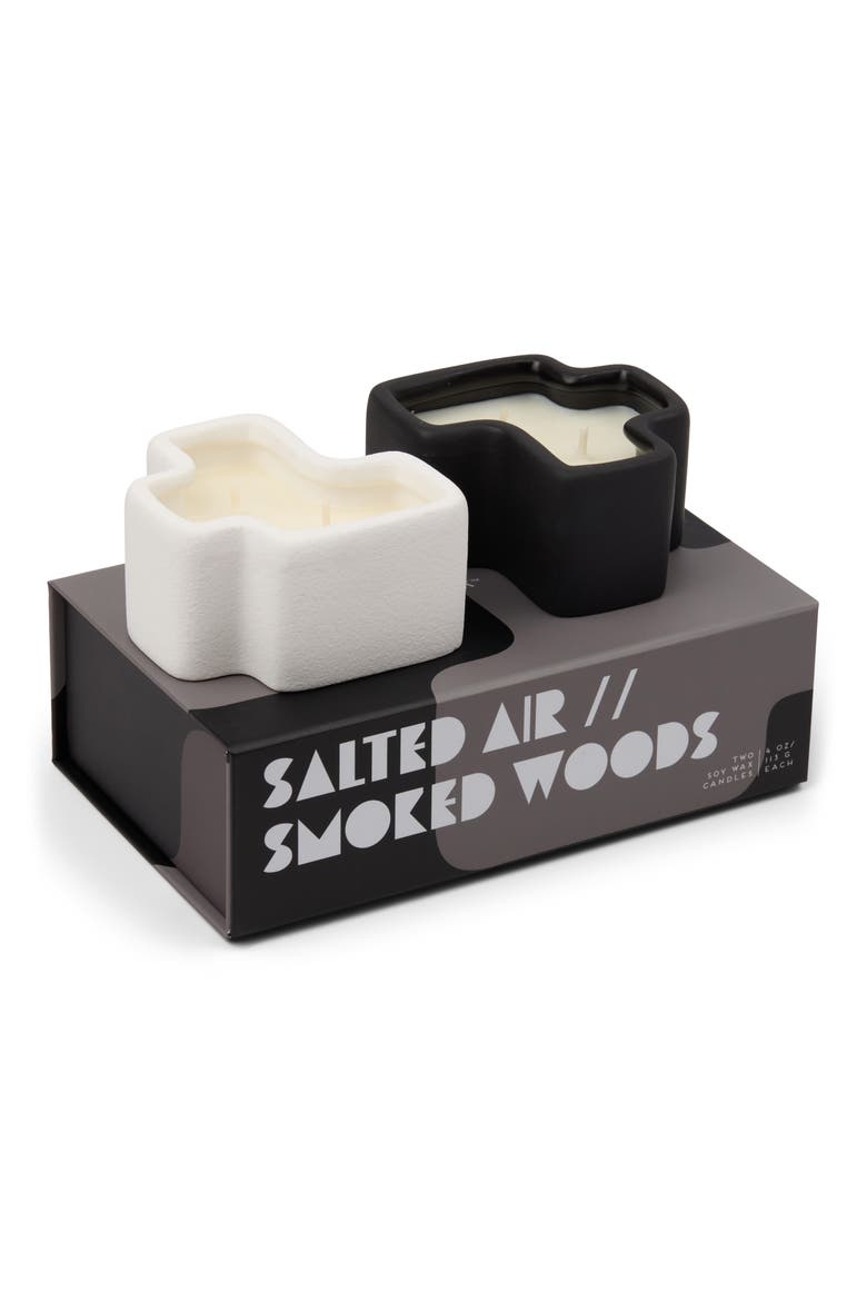 Jigsaw Set of 2 Candles, Main, color, SALTED AIR & SMOKED WOODS