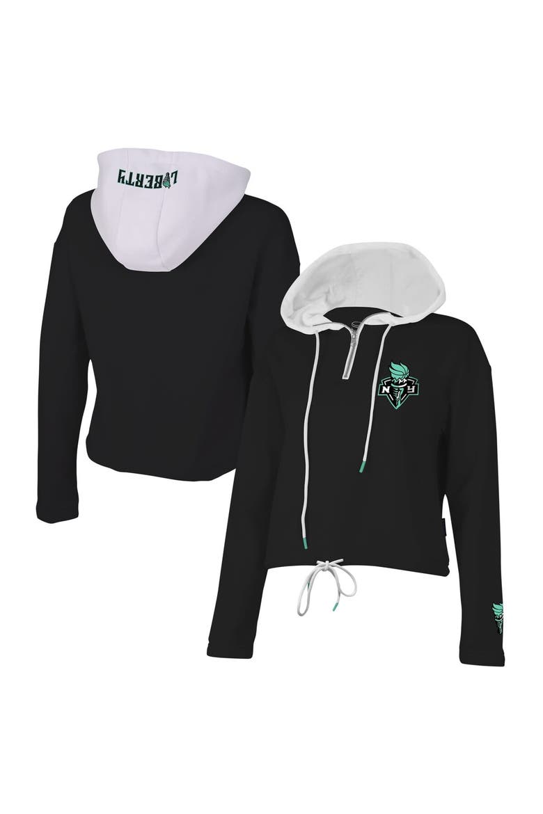 Women's Stadium Essentials Black New York Liberty Game Plan Quarter-Zip Hoodie, Main, color, Black