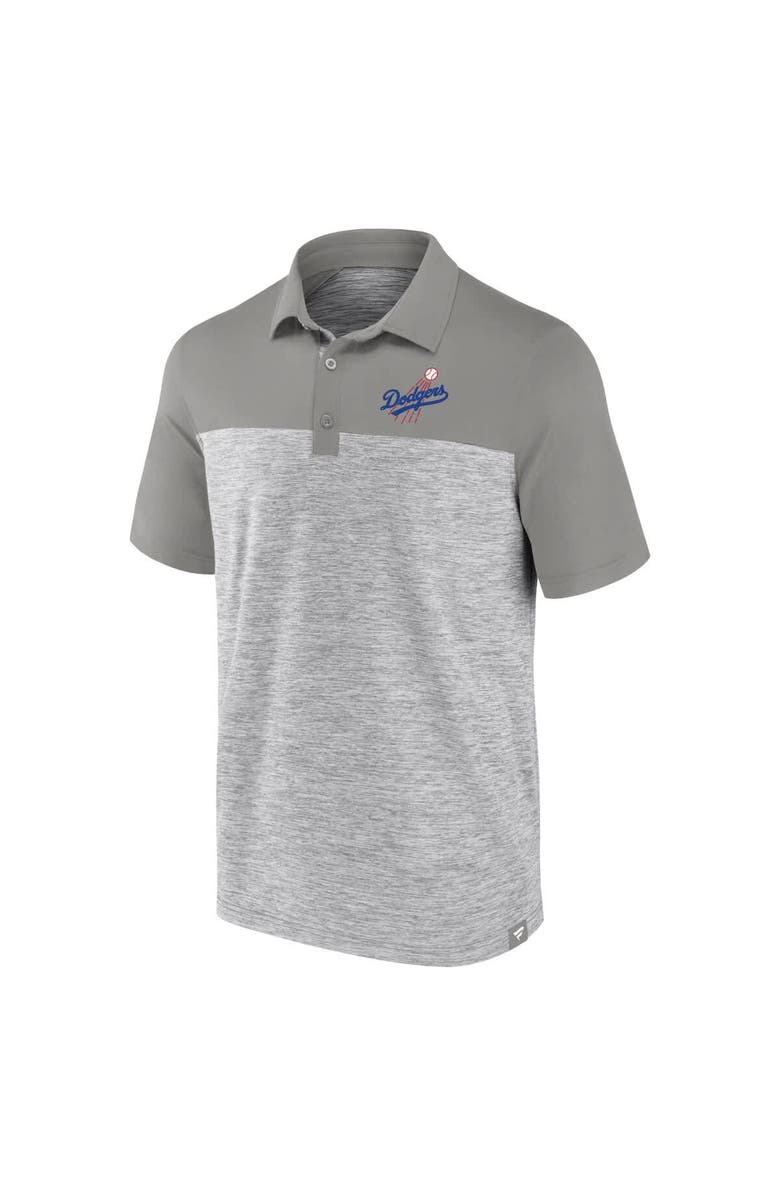 FANATICS Men's Fanatics Heather Gray Los Angeles Dodgers True Classics Avid Fan Brushed Polo, Alternate, color, Heather Gray
