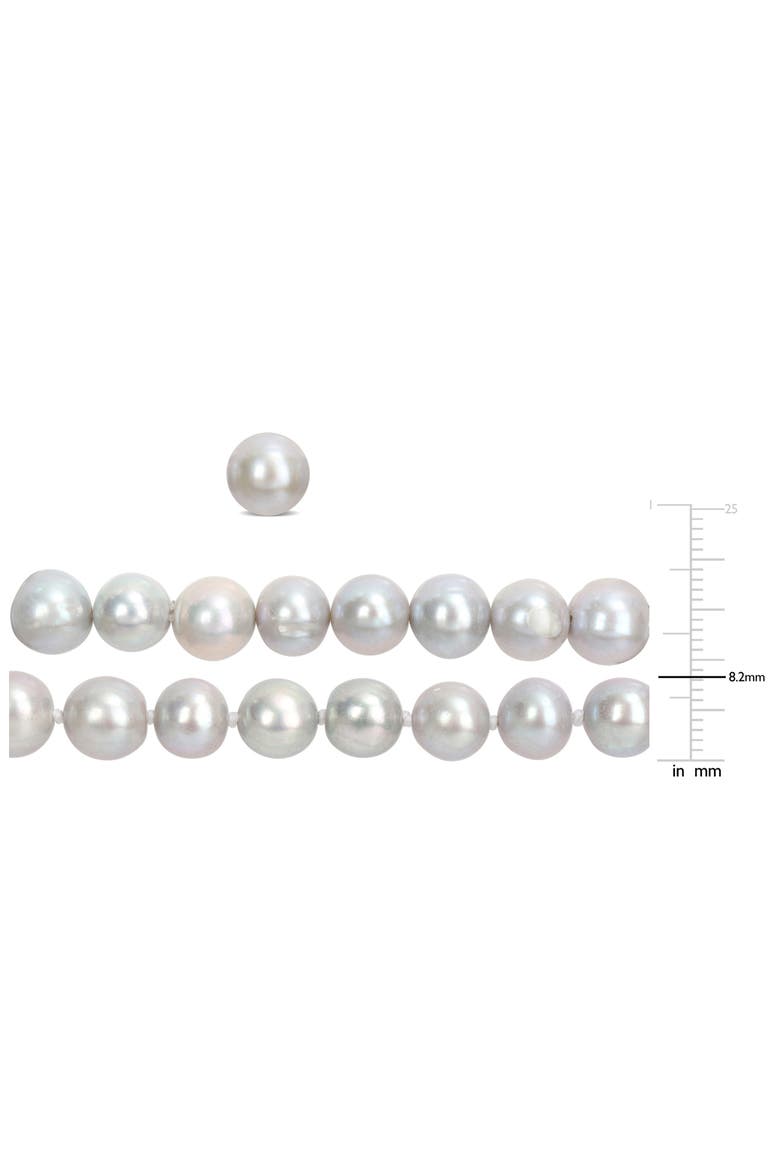 Freshwater Pearl Necklace, Bracelet & Stud Earrings Set, Alternate, color, GREY
