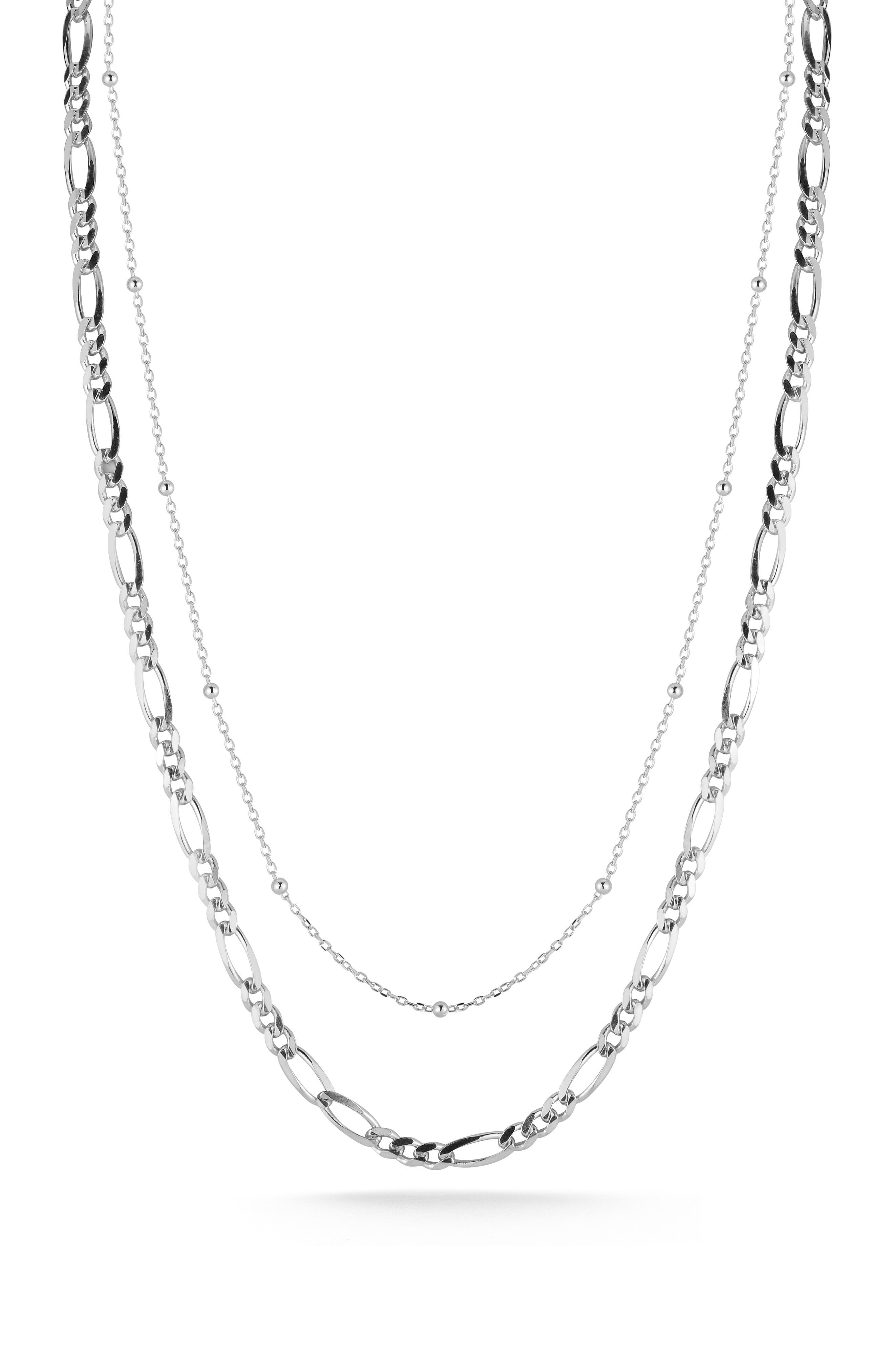 GLAZE JEWELRY Sterling Silver Double Layer Necklace