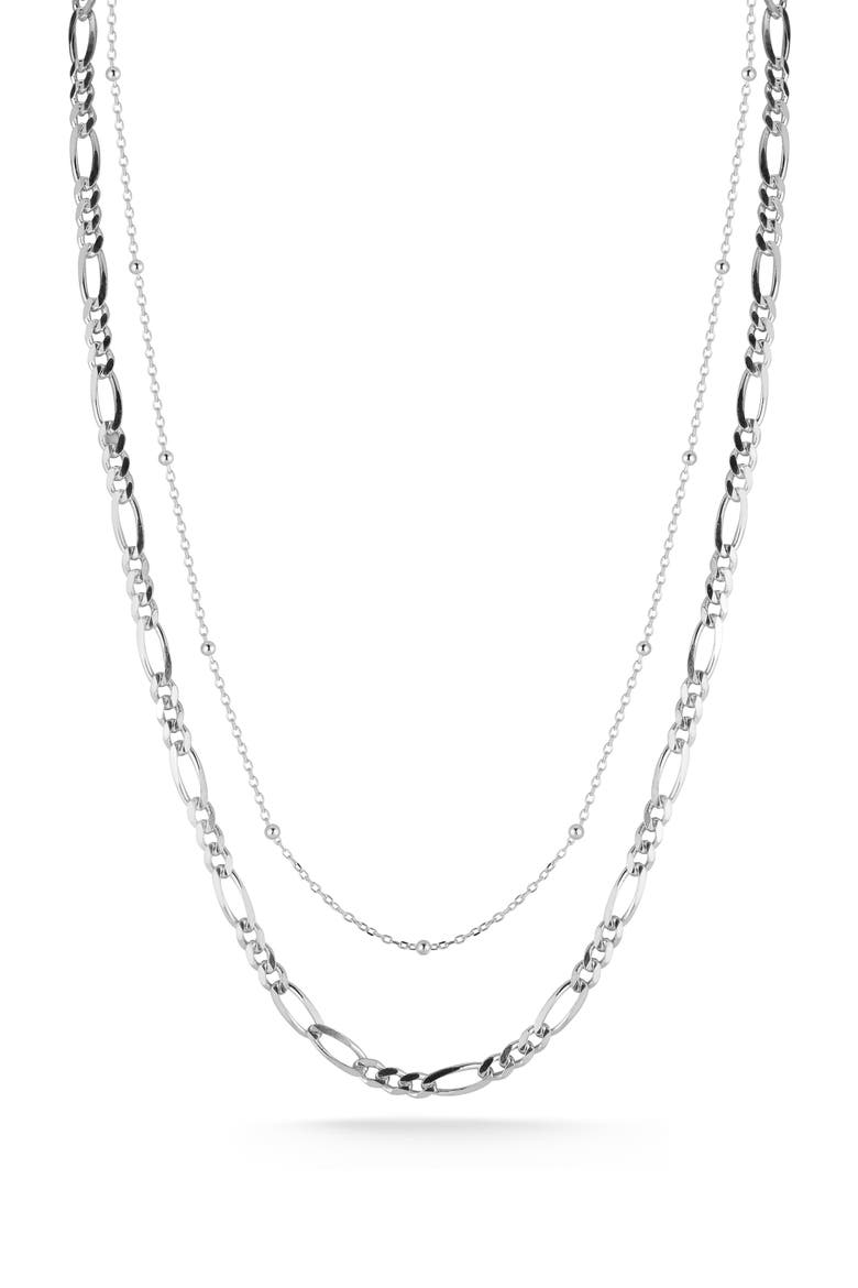 Sterling Silver Double Layer Necklace, Main, color, SILVER
